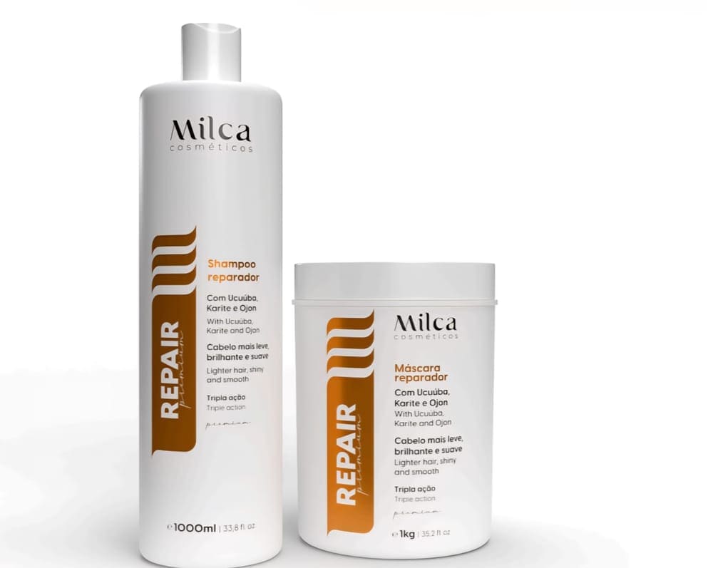 Shampoo e máscara Repair Premium da MILCA Cosméticos