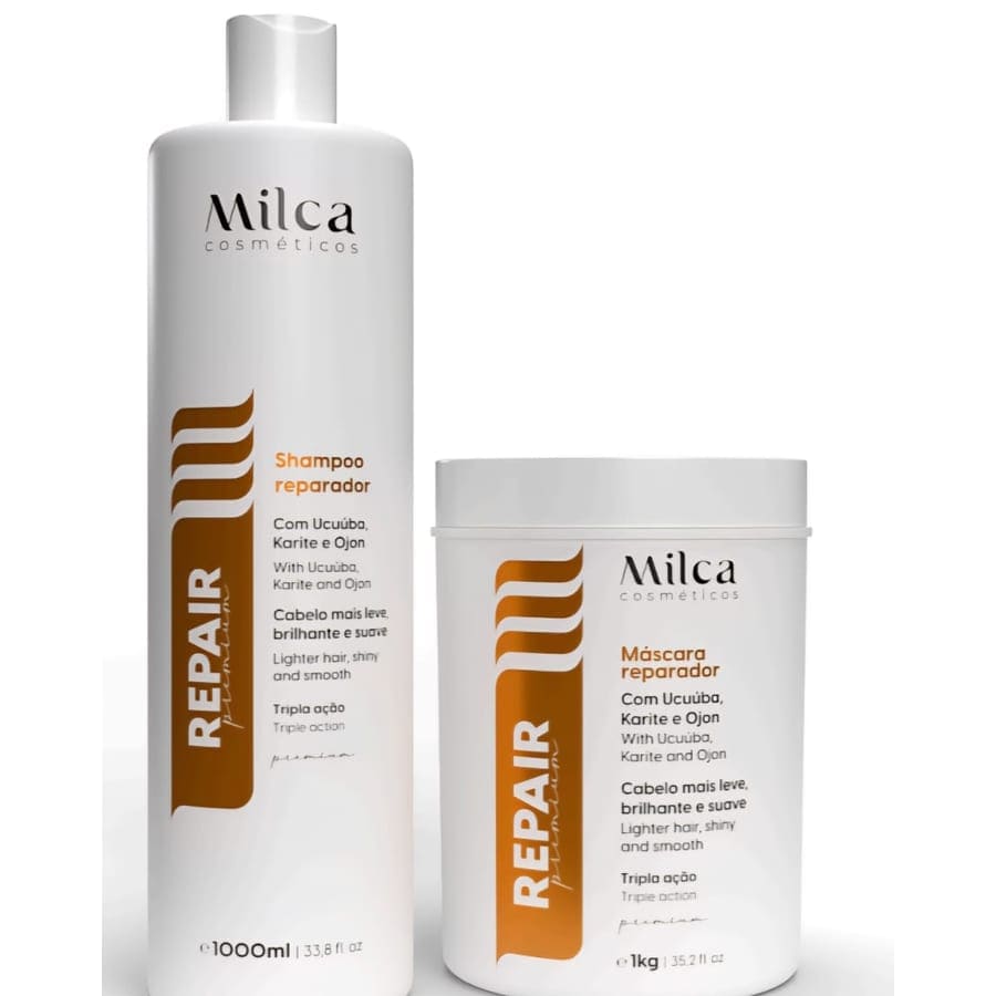 Shampoo e máscara Repair Premium da MILCA